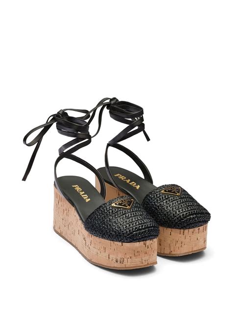 prada jute wedge sandals|farfetch prada shoes.